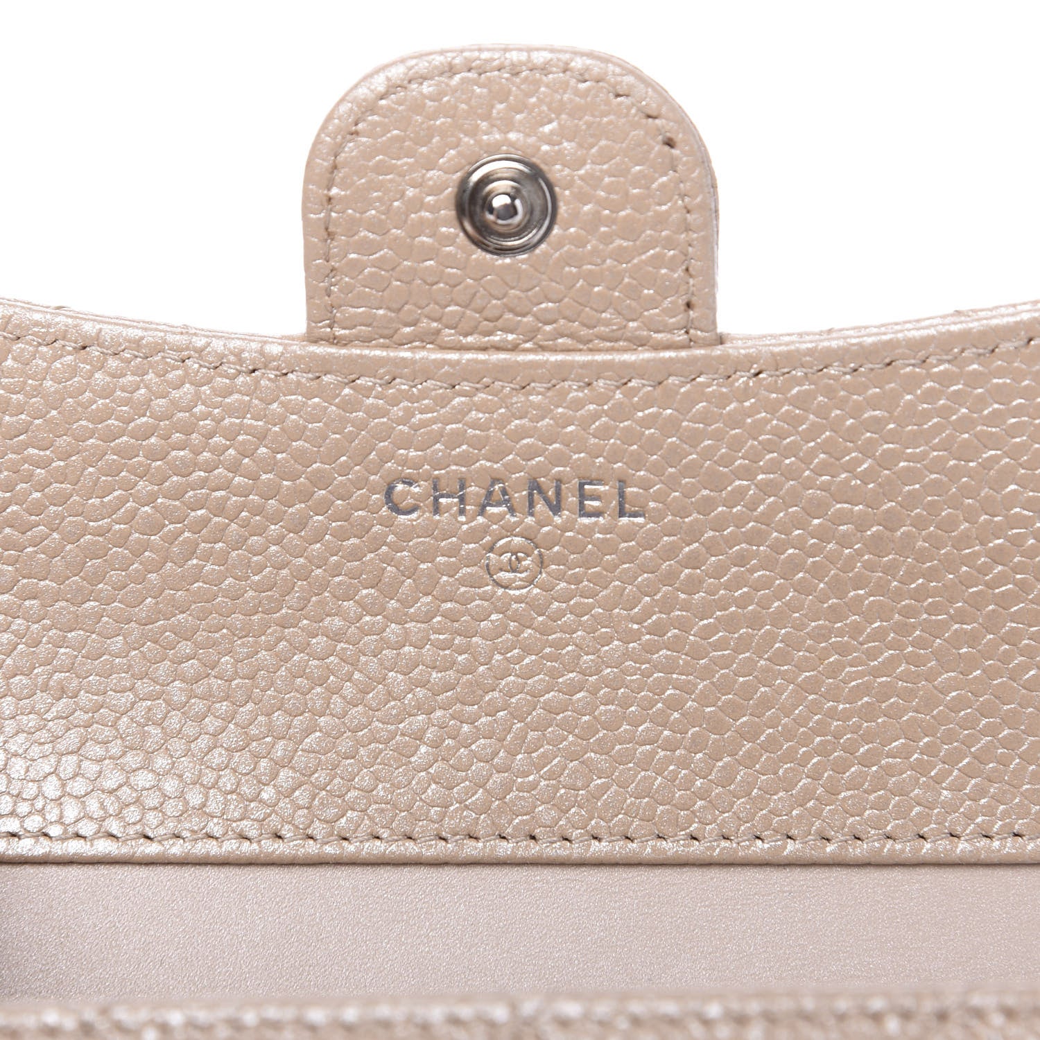 Chanel Iridescent Caviar Quilted Flap Card Holder Wallet Beige 5 of 13
