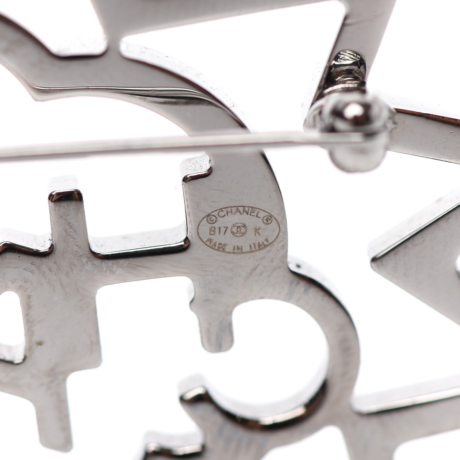 Chanel Ruthenium Crystal CC Brooch Red Yellow 4 of 5