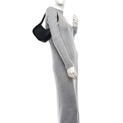 The Row Smooth Calfskin Half Moon Shoulder Bag Black 2 of 8