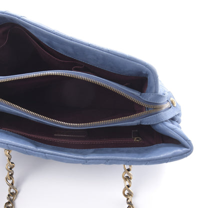 Chanel Iridescent Calfskin Surpique Chevron Tote Blue 4 of 12