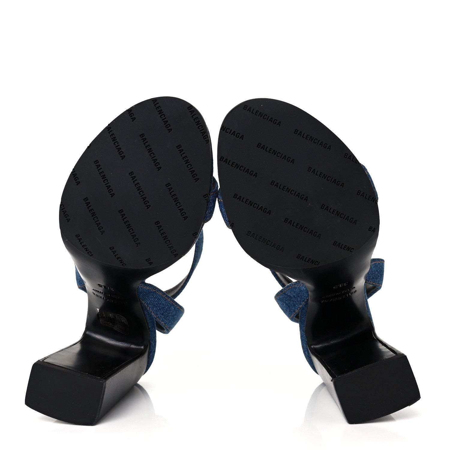 Balenciaga Denim Ankle Strap Round Heel Sandals 38.5 Bleu Clair 5 of 8