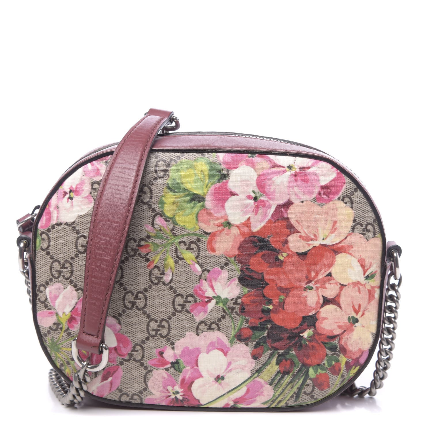 Gucci GG Supreme Monogram Blooms Mini Chain Shoulder Bag Beige Multicolor Dry Rose 1 of 10