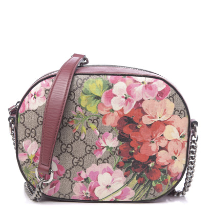 Gucci GG Supreme Monogram Blooms Mini Chain Shoulder Bag Beige Multicolor Dry Rose 1 of 10