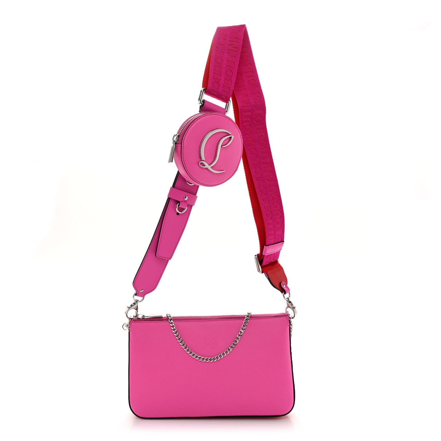 Christian Louboutin Calfskin Empire Loubila Pouch on Chain Bolerose Loubi 1 of 10
