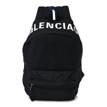 Balenciaga Sport Nylon Logo Embroidered S Wheel Backpack Black 1 of 8