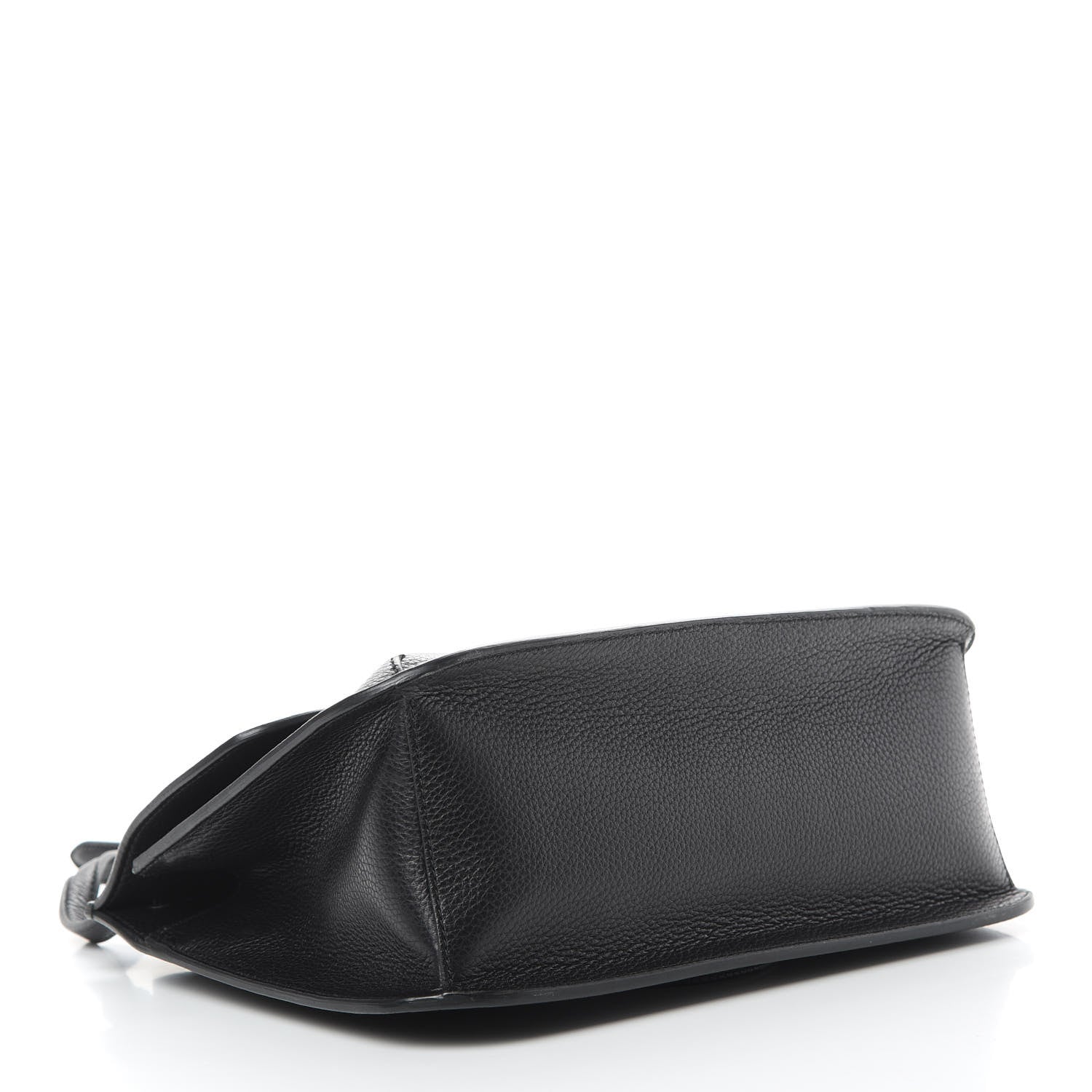 Gucci Pebbled Calfskin Medium Bamboo Daily Flap Shoulder Bag Black 4 of 9