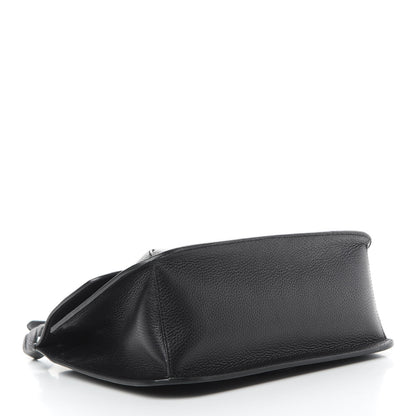 Gucci Pebbled Calfskin Medium Bamboo Daily Flap Shoulder Bag Black 4 of 9