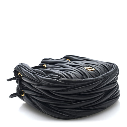 Miu Miu Nappa Matelasse Mini Drawstring Bucket Bag Black 4 of 9