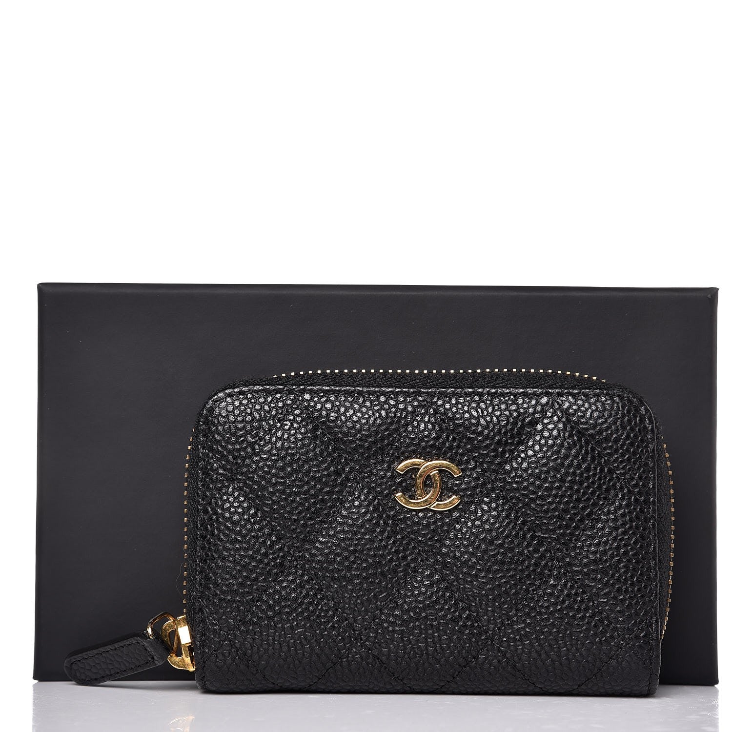Chanel Caviar Quilted Zip Coin Purse Black 8 of 8