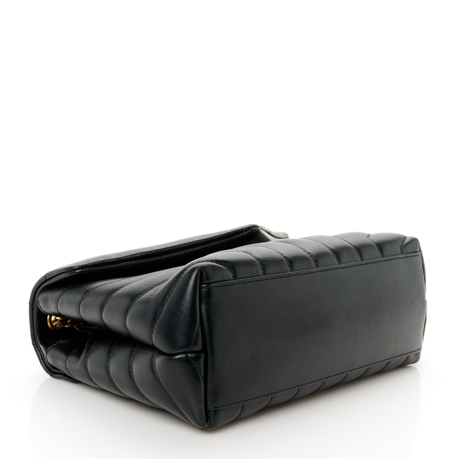 Saint Laurent Calfskin Y Quilted Monogram Small Loulou Chain Satchel Black 4 of 11