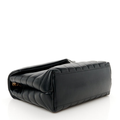 Saint Laurent Calfskin Y Quilted Monogram Small Loulou Chain Satchel Black 4 of 11