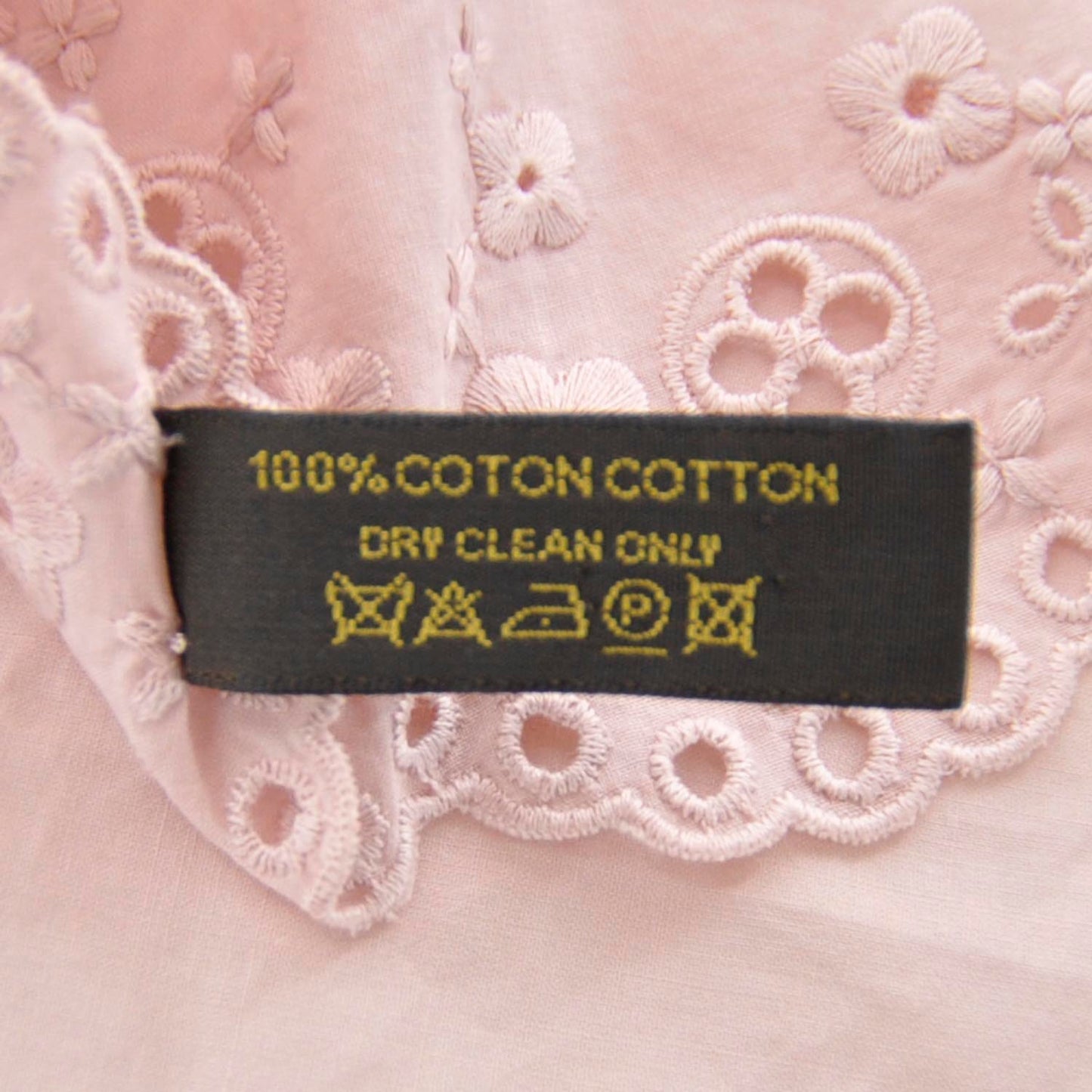 Embroidered Eyelet Bandana Scarf Pink