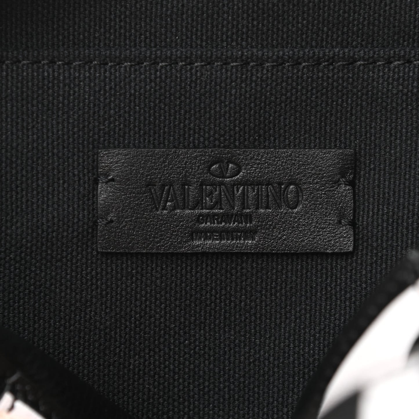 Calfskin Mens VLogo Belt Bag Black White