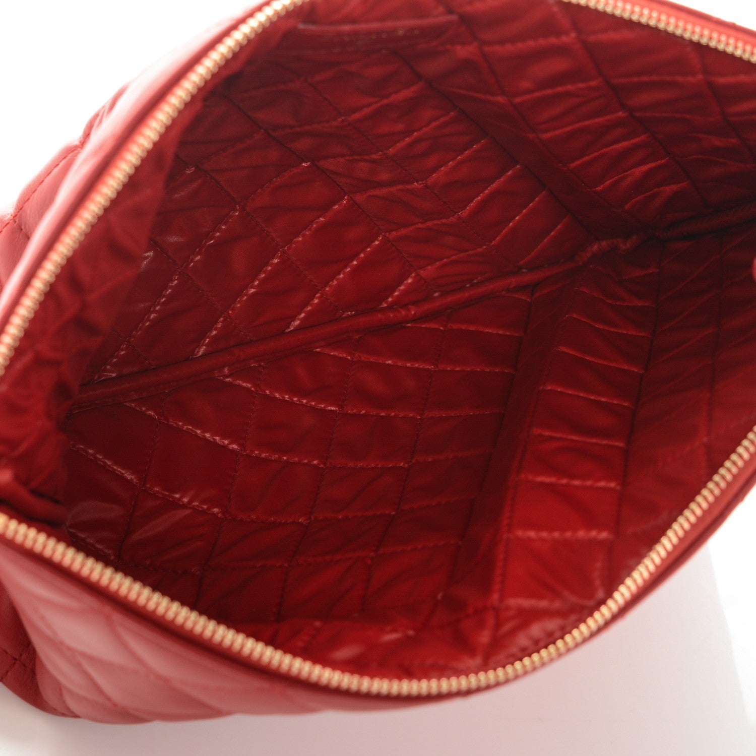Chanel Lambskin Quilted Medium Cosmetic Case Red 5 of 7