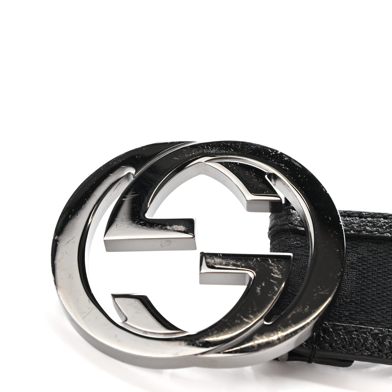 Gucci Monogram Interlocking G Belt 85 34 Black 6 of 6