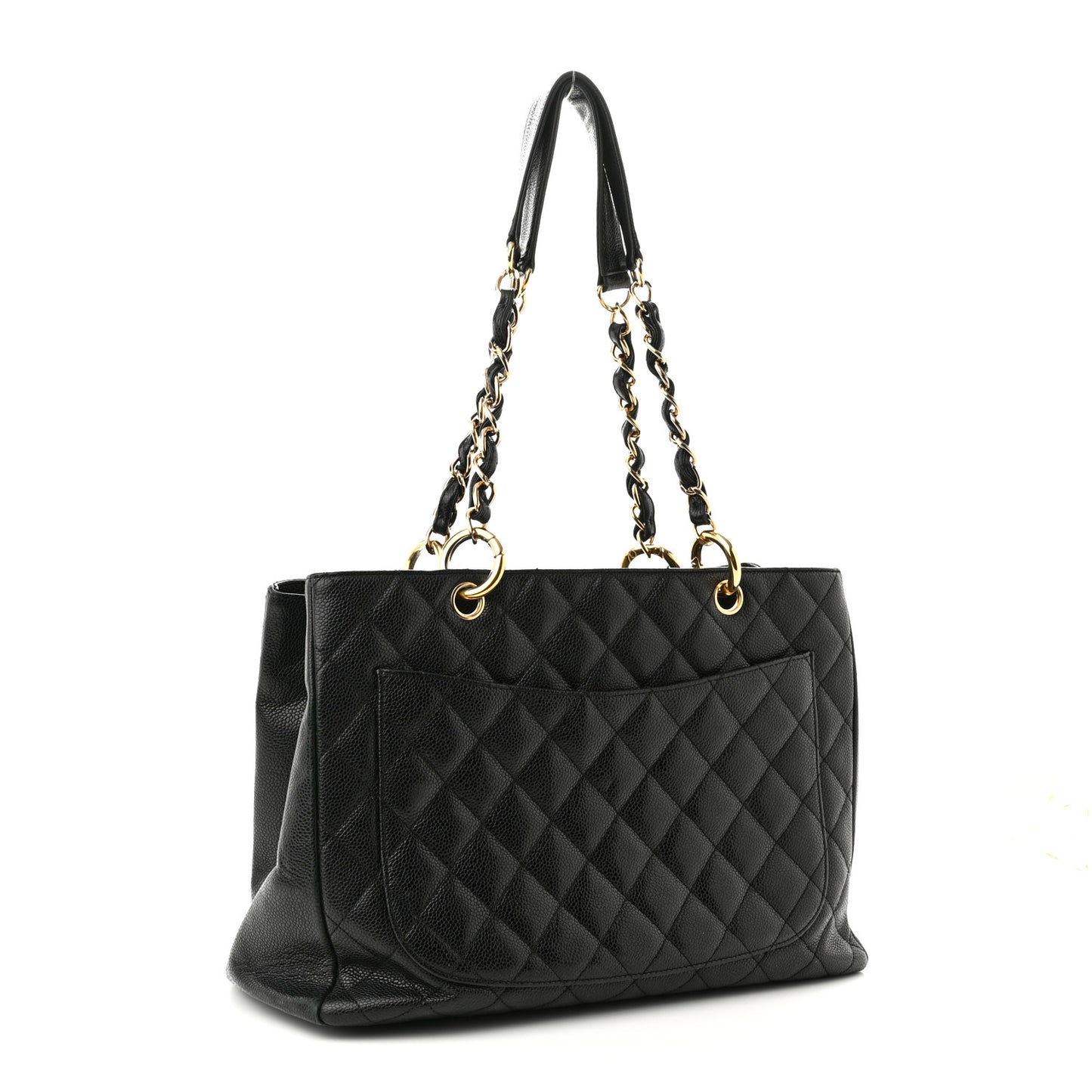 Caviar Quilted Grand Shopping Tote GST Black