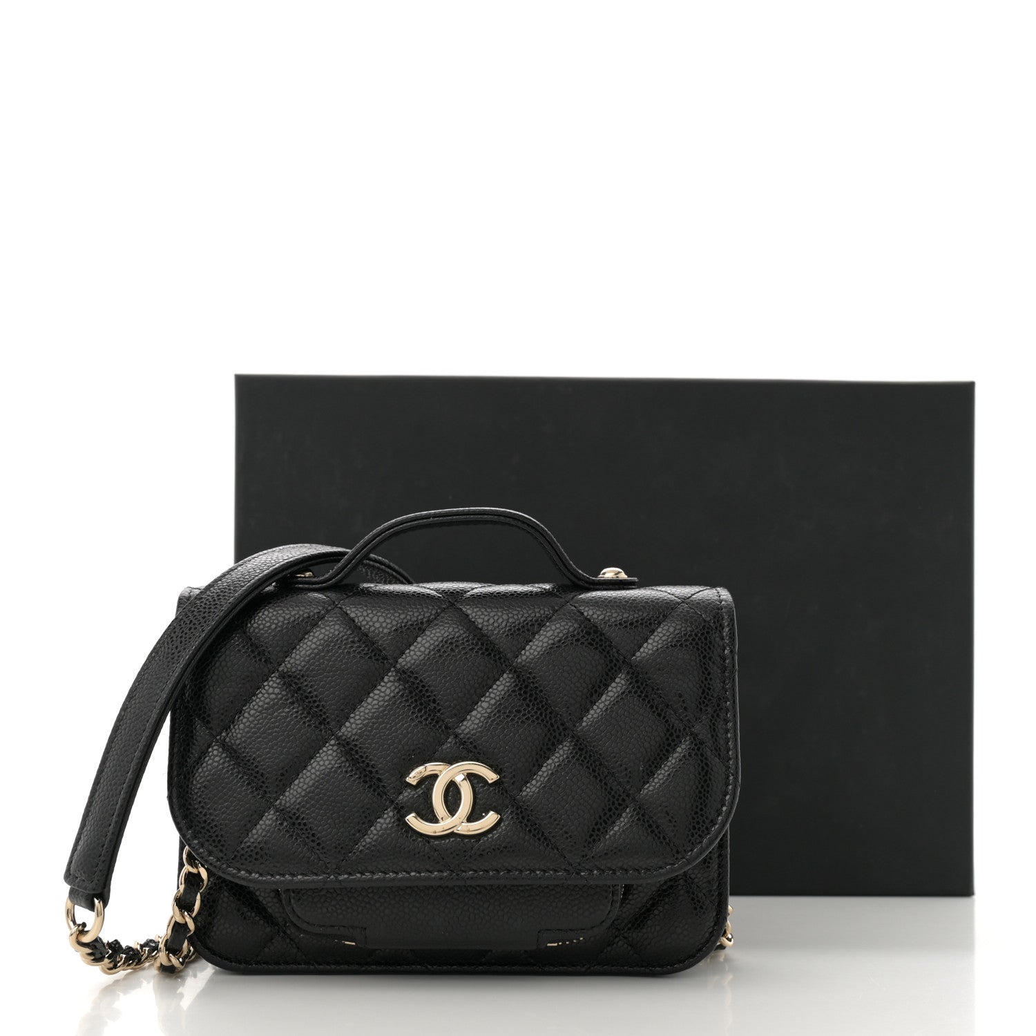 Chanel Caviar Quilted Business Affinity Clutch With Chain Black 11 of 11