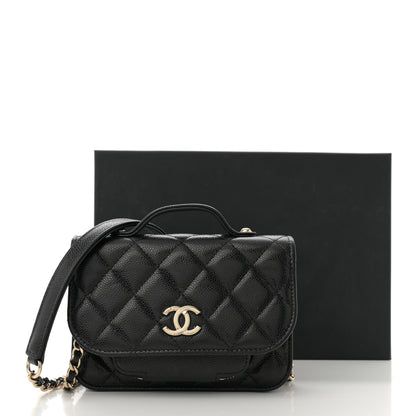 Chanel Caviar Quilted Business Affinity Clutch With Chain Black 11 of 11