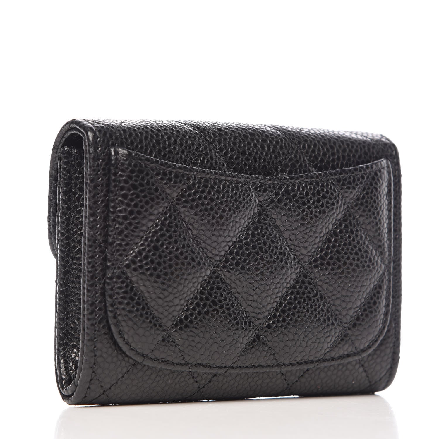 Chanel Caviar Quilted Flap Card Holder Wallet Black 3 of 8