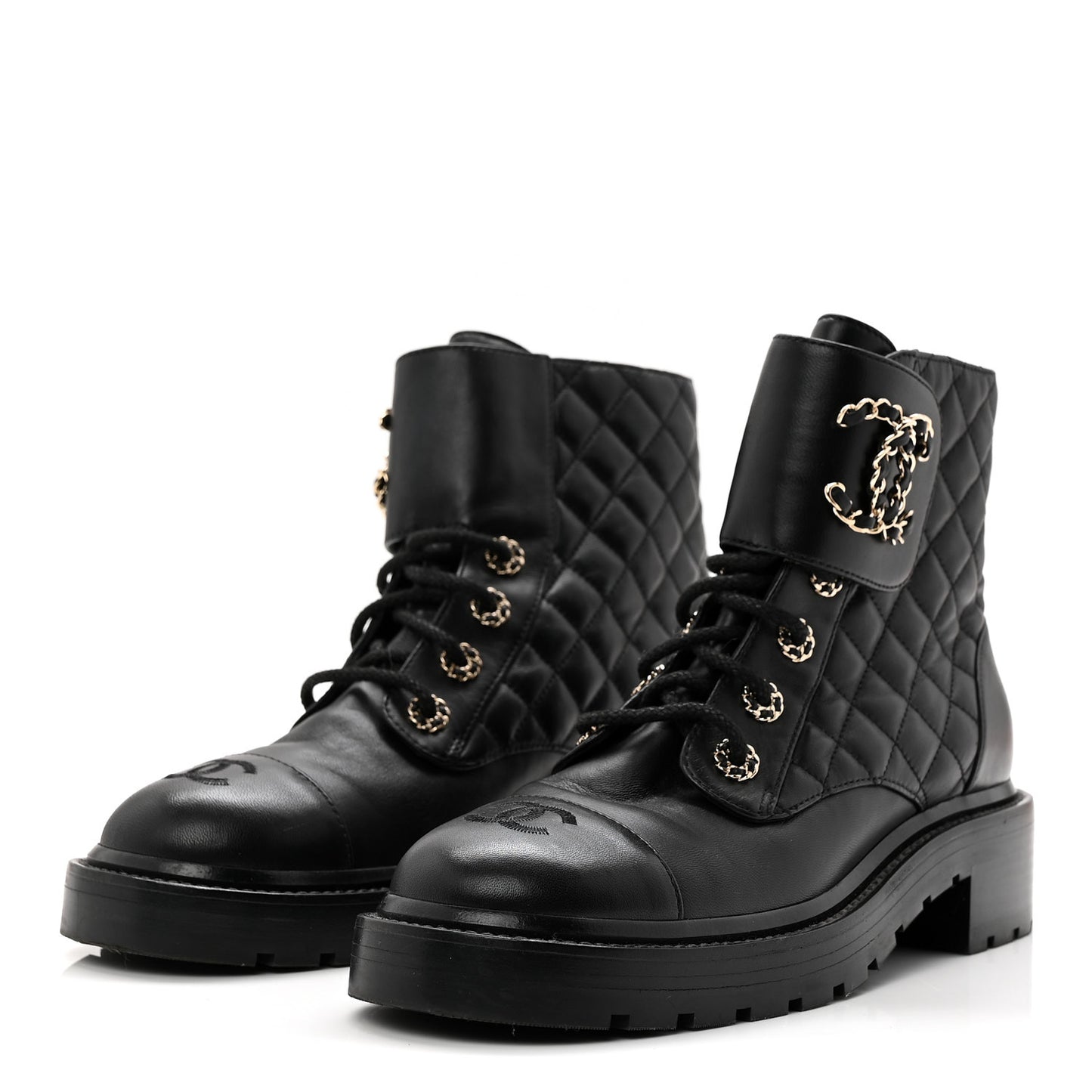 Calfskin Cap Toe CC Riding Boots 39 Black