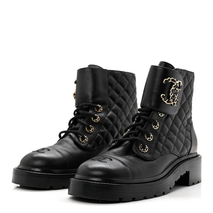 Chanel Calfskin Cap Toe CC Riding Boots 39 Black 8 of 25