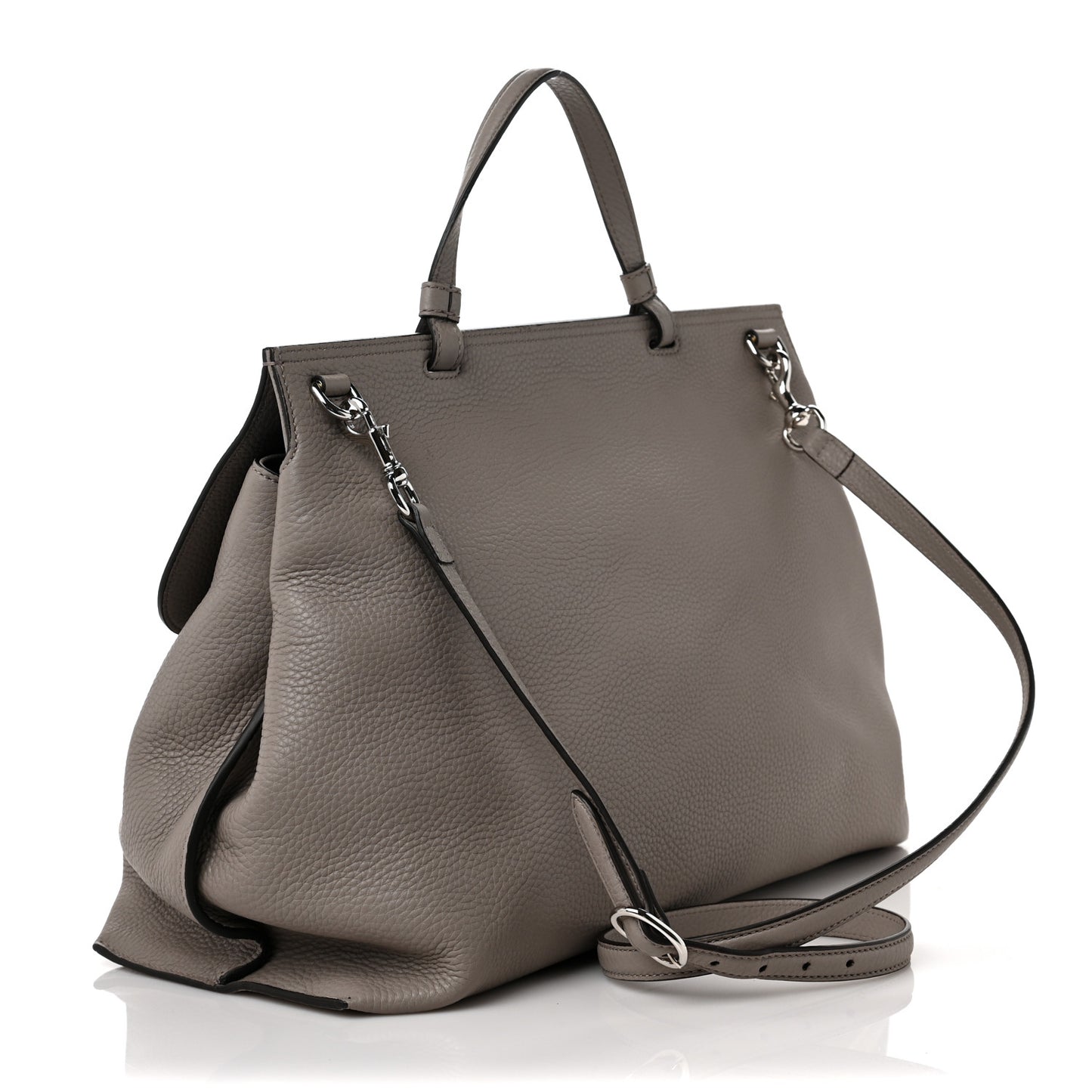 Cellarius Calfskin Large Bamboo Daily Top Handle Bag Storm Grey