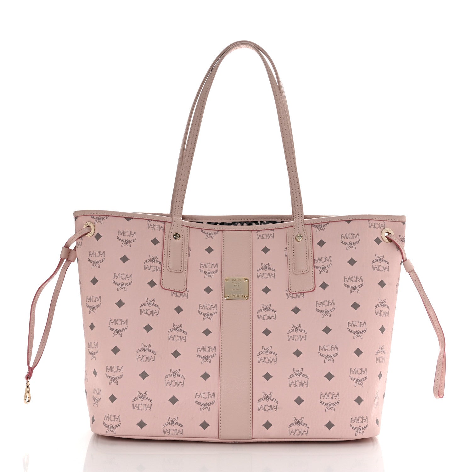 MCM Visetos Medium Liz Reversible Shopper Tote Powder Pink 2 of 12
