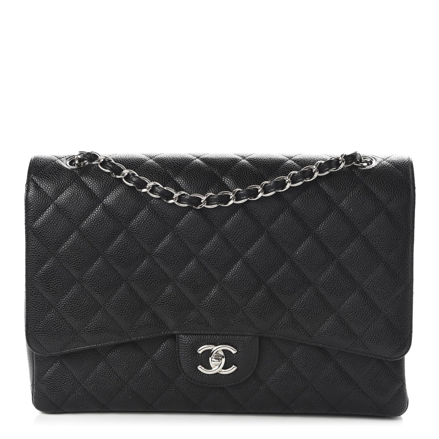 Caviar Quilted Maxi Single Flap Black