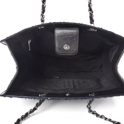 Chanel Aged Calfskin Quilted Tweed Large Secrets Tote Black 5 of 11