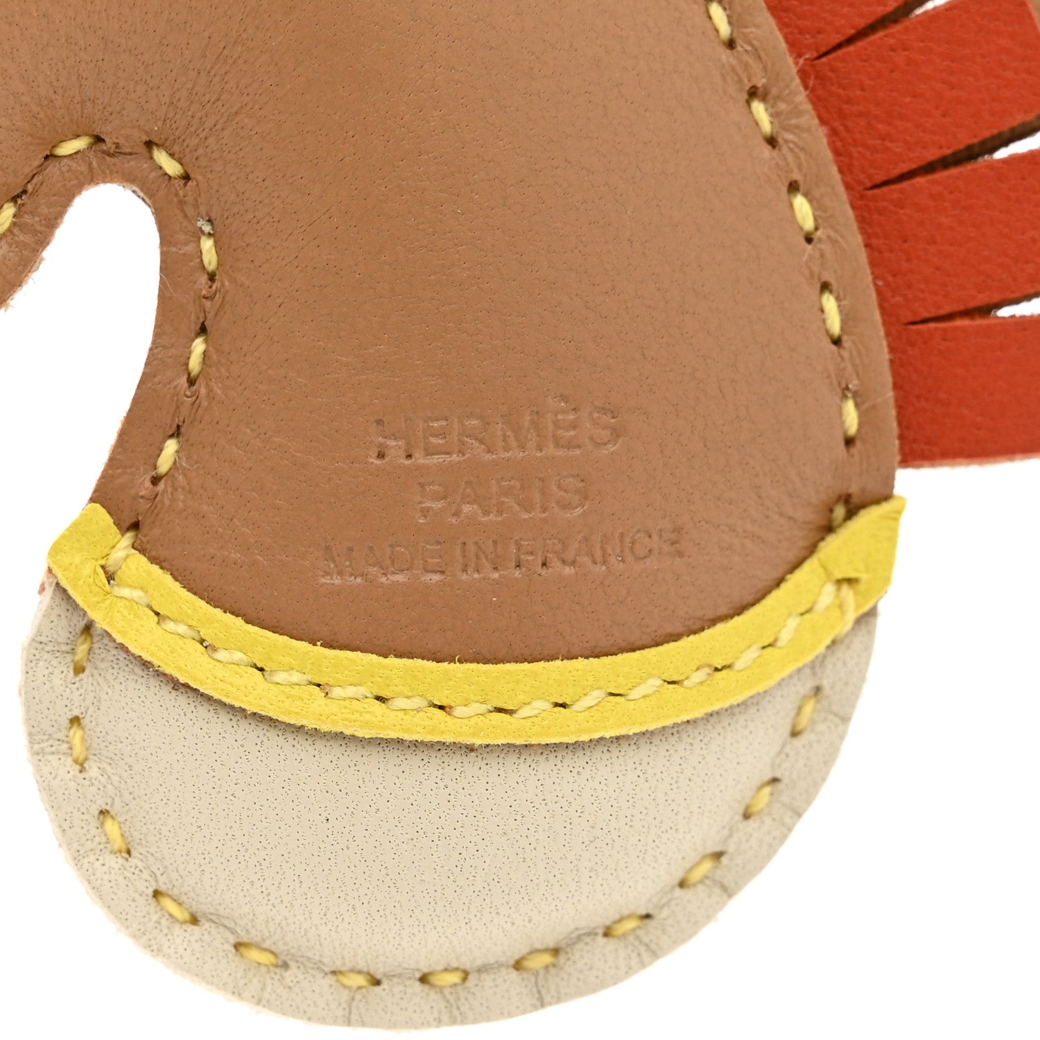 Hermes Milo Lambskin Geegee Savannah Bag Charm Chai Craie Lime 3 of 5