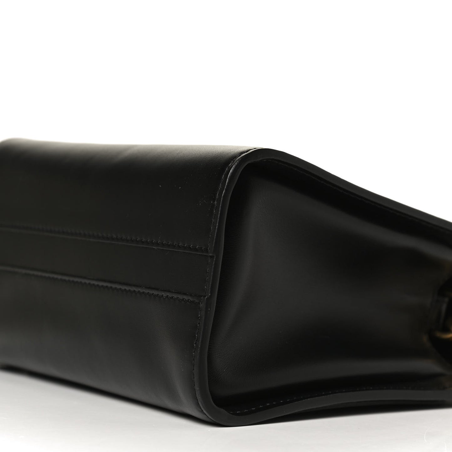 Shiny Calfskin Mini Annie Shoulder Bag Black