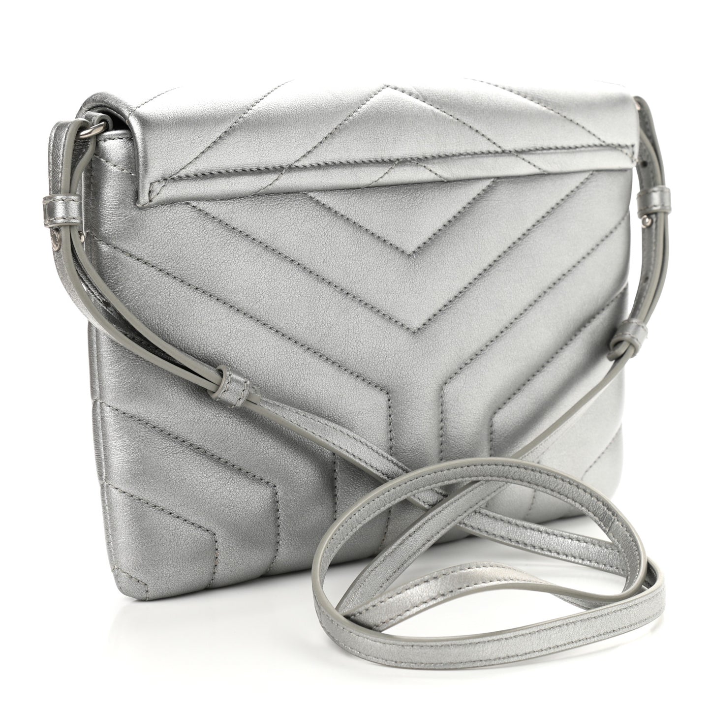 Calfskin Y Quilted Monogram Loulou Flap Bag Argento