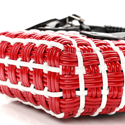 Balenciaga Faux Calfskin XXS Bistro Basket Red White 10 of 10