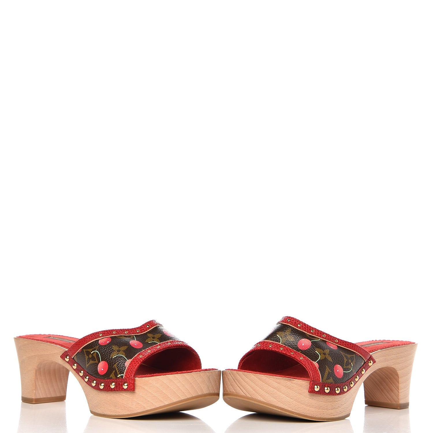Louis Vuitton Monogram Cerises Mules Heels 37.5 12 of 13