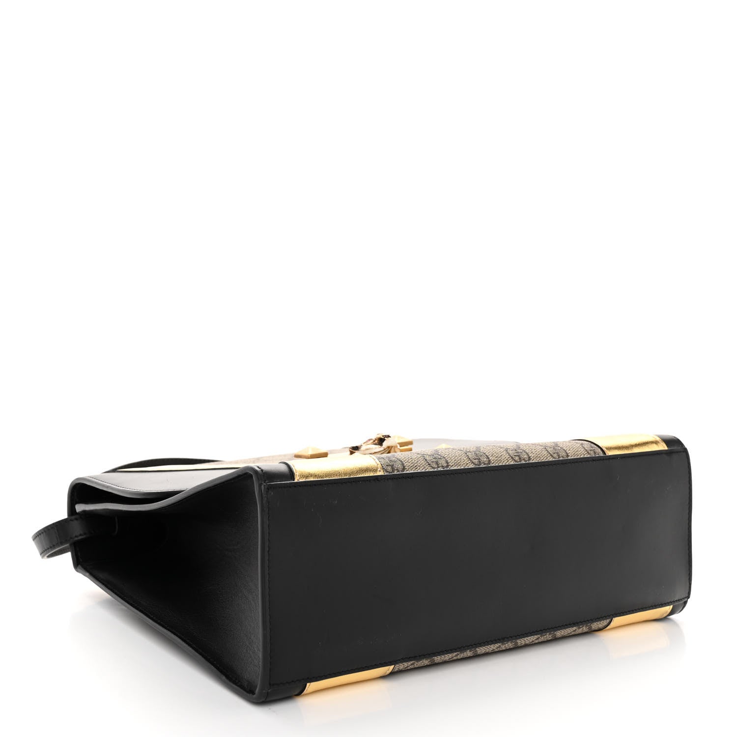 Gucci Nappa GG Supreme Monogram Medium Osiride Top Handle Bag Black Oro Vecchio Beige Ebony 4 of 9