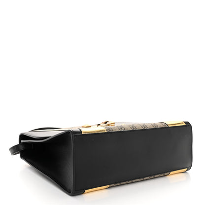 Gucci Nappa GG Supreme Monogram Medium Osiride Top Handle Bag Black Oro Vecchio Beige Ebony 4 of 9