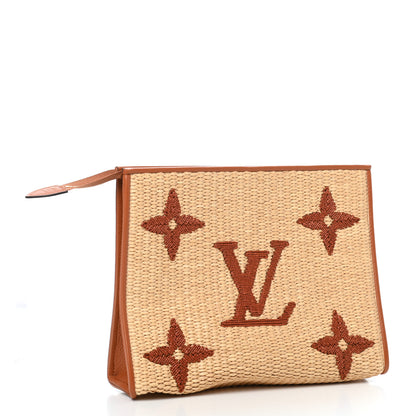 Louis Vuitton Raffia Monogram Giant Toiletry Pouch 26 Tan 3 of 6