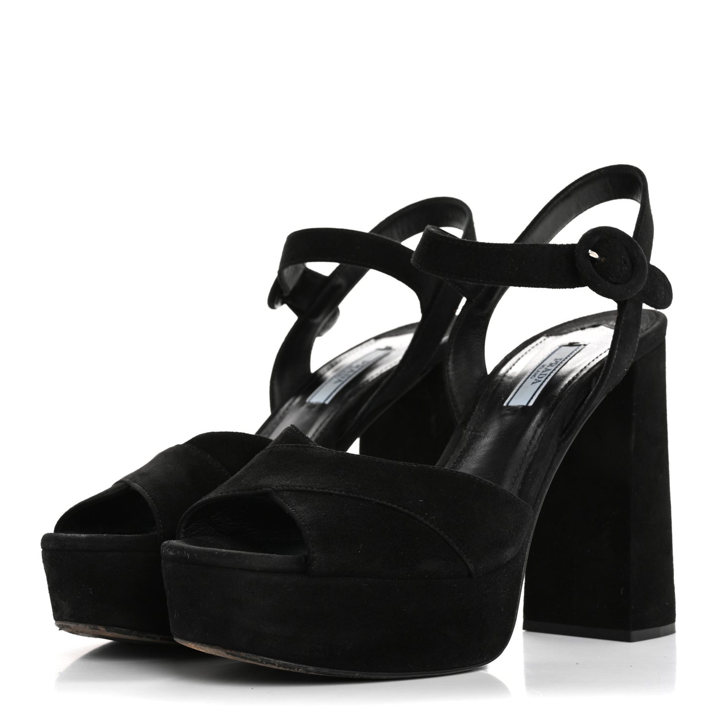 Suede Platform Sandals 39 Black