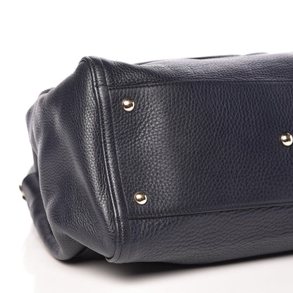 Gucci Pebbled Calfskin Medium Soho Shoulder Bag Blue 5 of 9