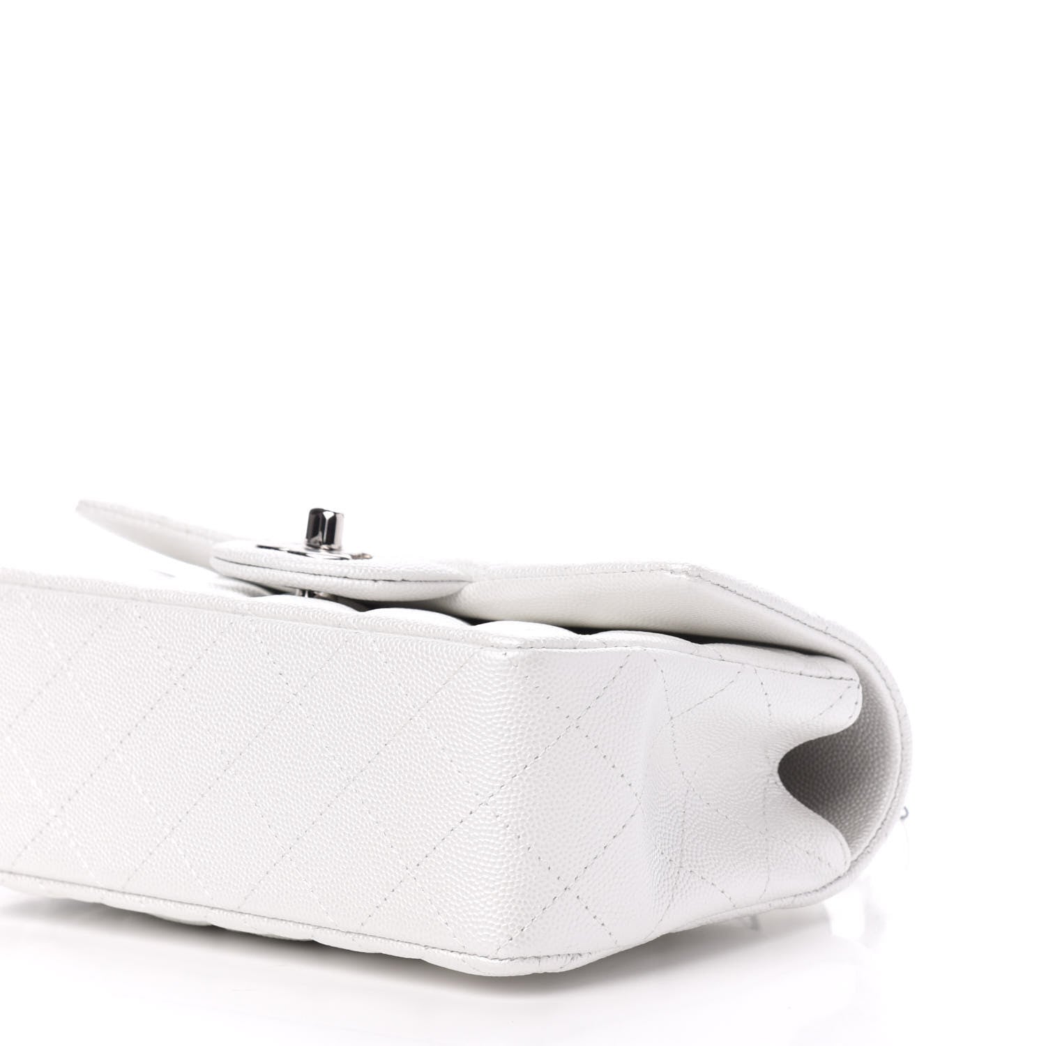 Chanel Iridescent Caviar Quilted Mini Top Handle Rectangular Flap White 9 of 11