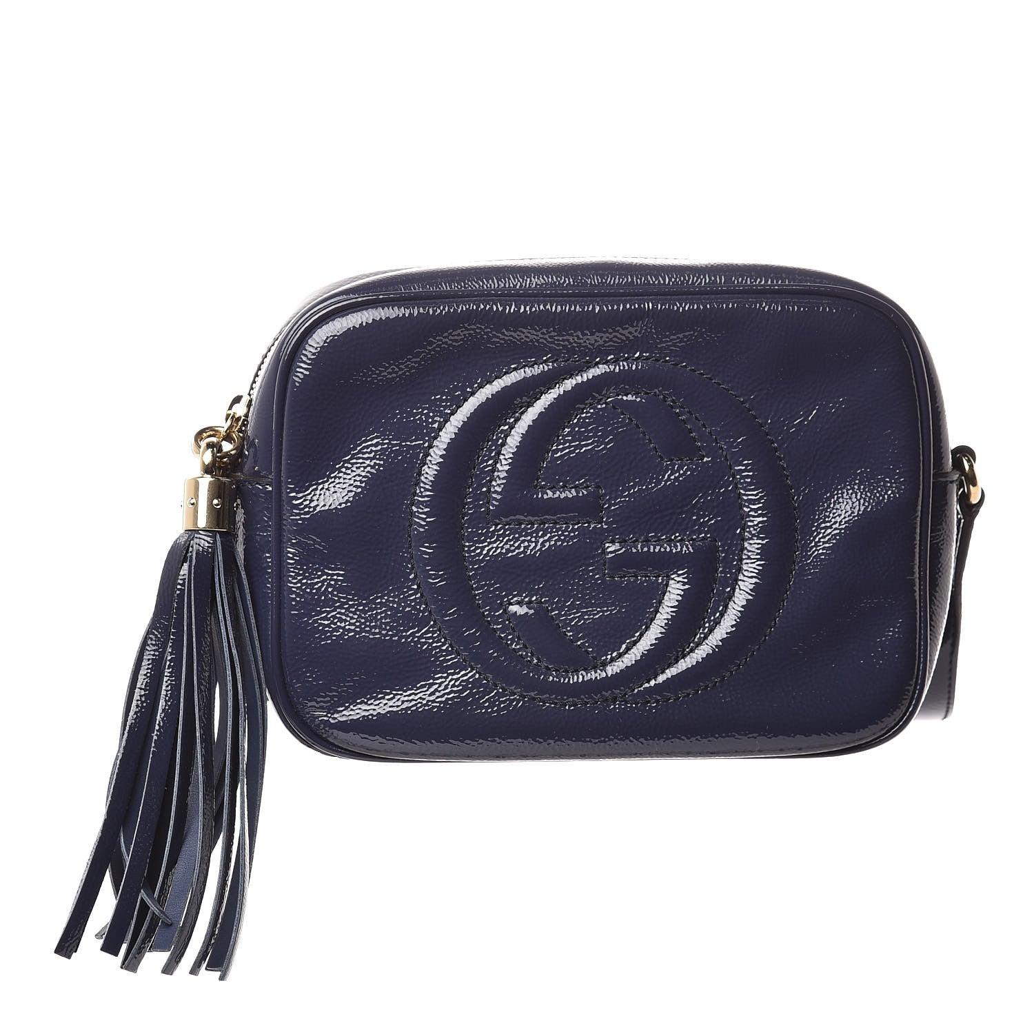 Gucci Vernice Naplack Small Soho Disco Bag Uniform Blue 1 of 11