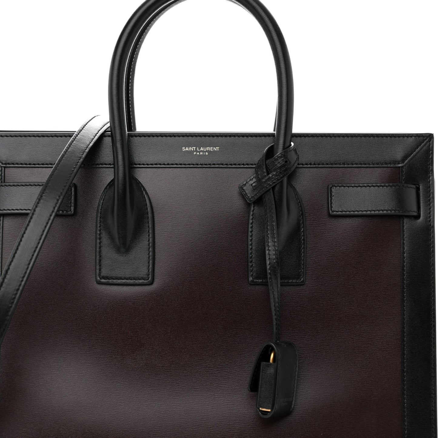 Calfskin Bi-Color Small Sac De Jour Burgundy Black