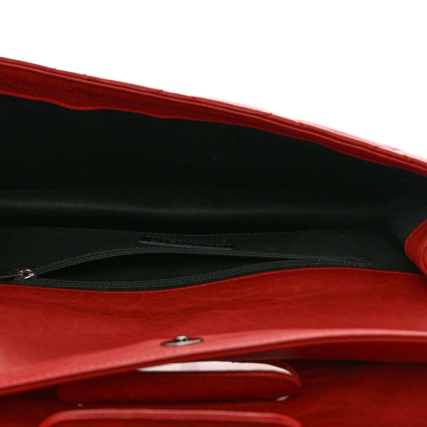 Washed Lambskin Jumbo Take Away Flap Red
