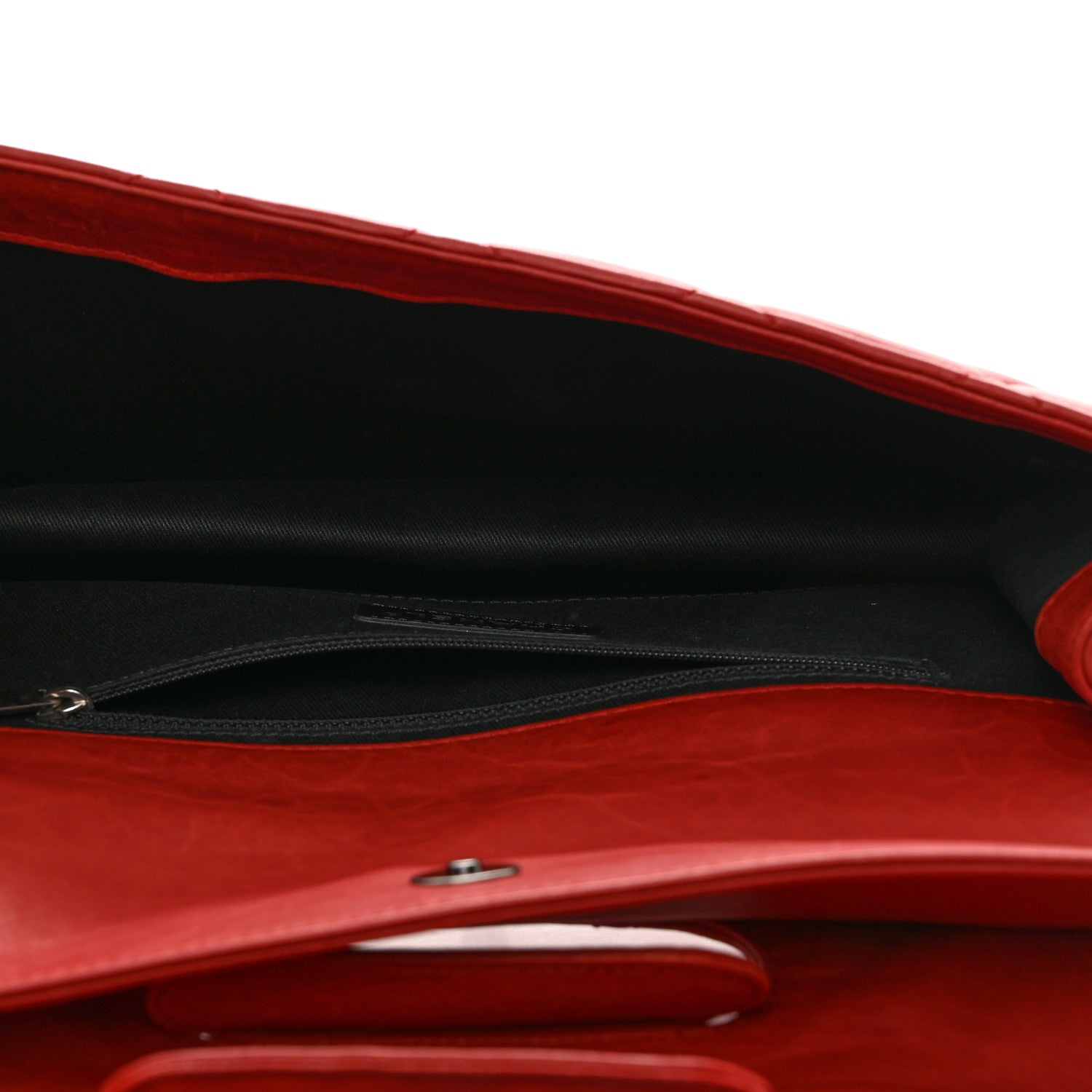 Chanel Washed Lambskin Jumbo Take Away Flap Red 5 of 10