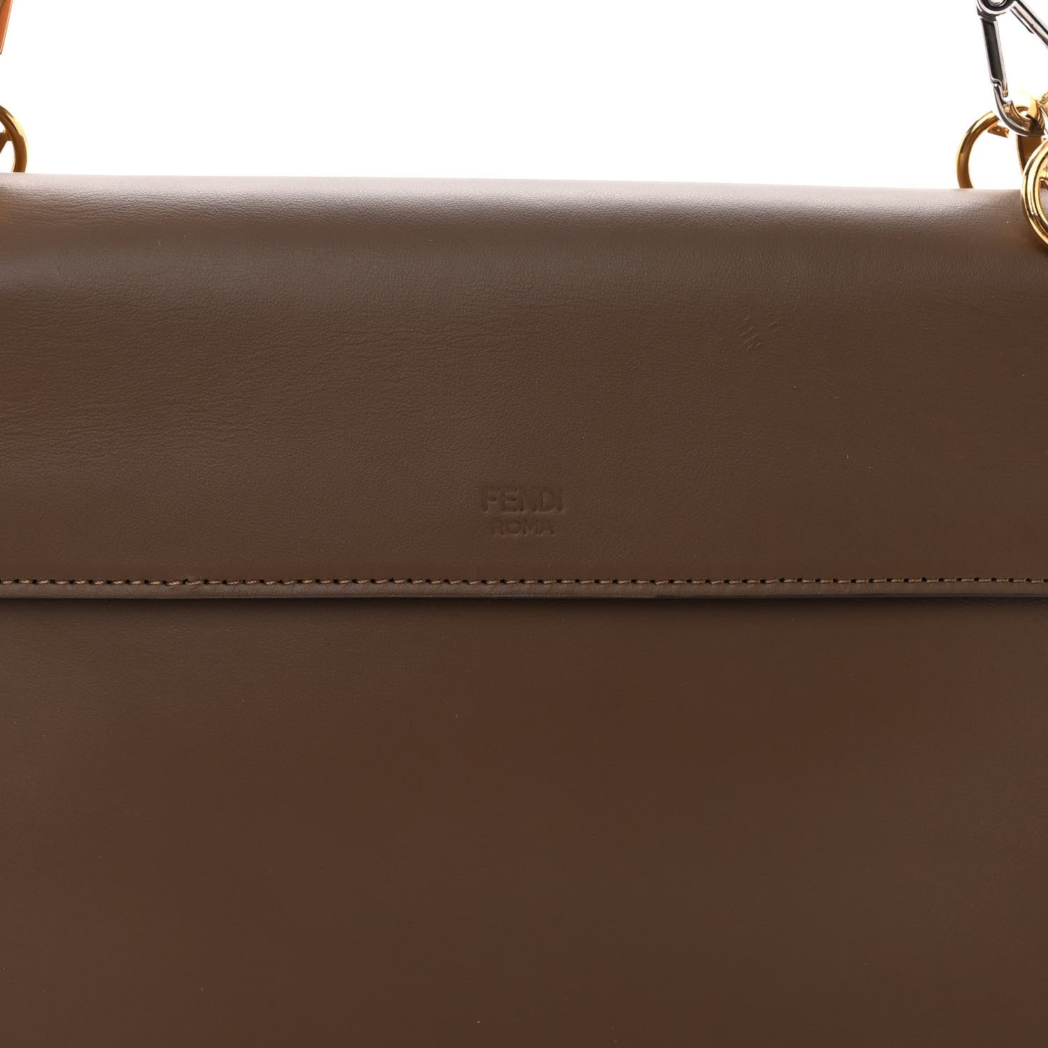 Fendi Vitello Century F is Fendi Bi-Color FF 1974 Embossed Kan I Shoulder Bag Maya Black 7 of 10