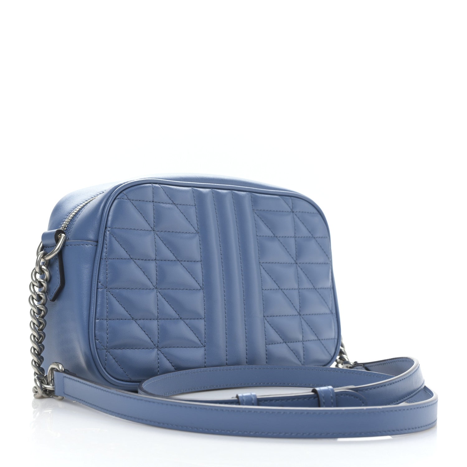 Gucci Calfskin Matelasse Aria Small GG Marmont Chain Shoulder Bag Clear Blue 3 of 8
