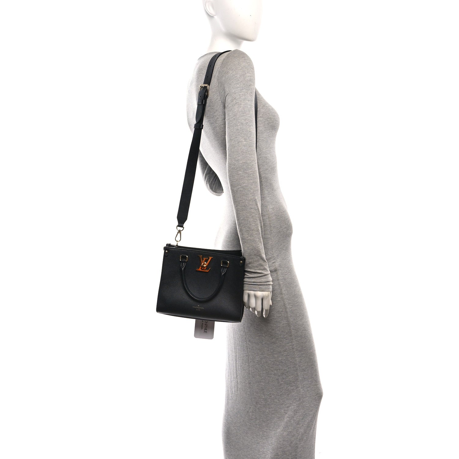 Louis Vuitton Calfskin Lock & Go Tote Black 3 of 11