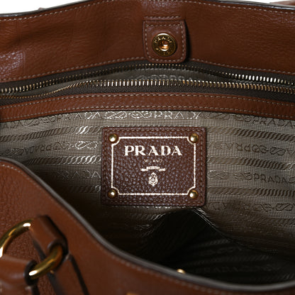 Prada Vitello Daino Tote Brown 6 of 12