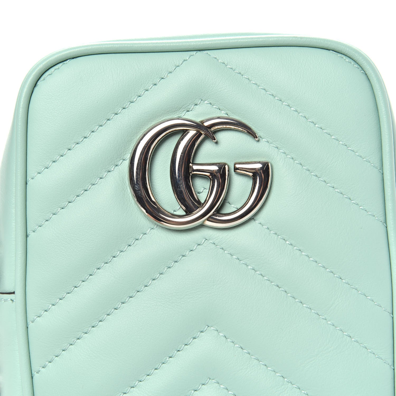 Gucci Calfskin Matelasse Mini GG Marmont Crossbody Bag Water Green 7 of 10