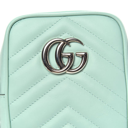 Gucci Calfskin Matelasse Mini GG Marmont Crossbody Bag Water Green 7 of 10